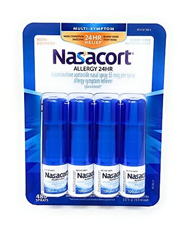 Nasacort Allergy 24 Hour, 0.57 Fluid Ounce, ApMpGI 4 Pack (120 Sprays/Pack)