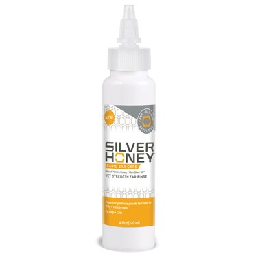 Absorbine Silver Honey Rapid Ear Care Vet Strength Ear Rinse, 4oz, Manuka Honey &amp; MicroSilver BG, Safe for Dogs &amp; Cats