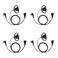Klykon 2 Pin D Shape Earpiece Headset with Mic Ptt for Motorola 2 Way Radio Wakie Talkie CP200 CP200D CLS1110 CLS1413 CLS1450(4 Pack)
