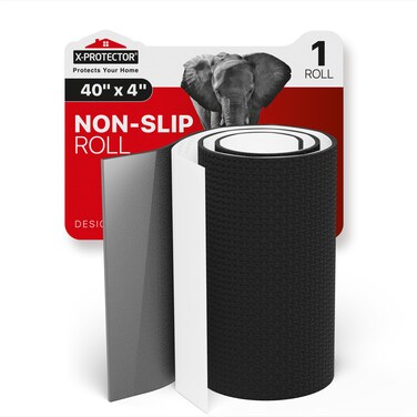 X-Protector Rubber Roll 40 x 4 inches - Black Non Slip Pad - Universal Anti Skid Pads - Self-Adhesive Rubber Grips - Premium Rubber Feet for Keyboard, Appliances, and Other Small Things!
