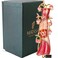Matashi Hand Painted Mezuzah Gold Plated and Crystals (Red &amp; Pink Enamel Mezuzah)