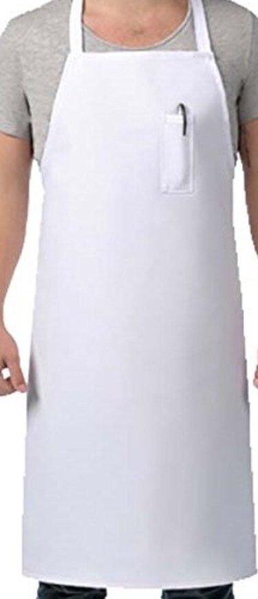 SUNRISE White Apron with Pocket on Top (Top Pocket)