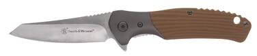Smith &amp; Wesson Stave 7.75in High Carbon S.S. Ultra Glide Folding Knife with 3.25in Clip Point Blade and Stainless/G10 Handle for Outdoor, Tactical, Survival and EDC