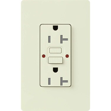 Lutron SCR-20-GFST-BI Claro Satin Colors 15-Amp Self-Testing Receptacle, Biscuit