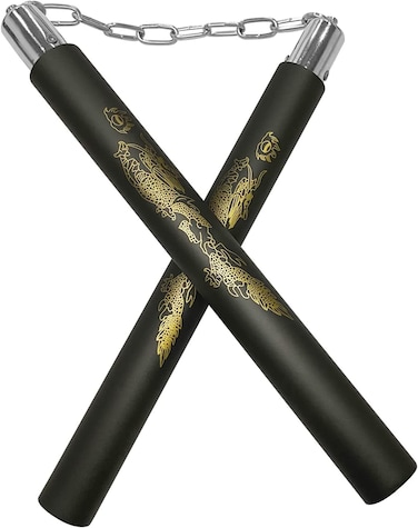 JQWORKLAND Practice and Beginner Rubber Ninja Sticks for Kids Training