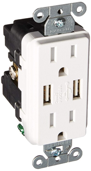 Lutron Deep Back Cover SC 15A USB Tamper Resist Snow (SCR-15-UBTR-SW)