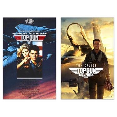 BigWigPrints Top Gun Maverick &amp; Top Gun 1986 Movie Poster Prints - Set of 2 Collectors Wall Art Photos - Tom Cruise as Pete ''Maverick'' Mitchell, 8 x 10