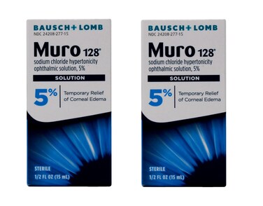 Bausch &amp; Lomb Muro 128 Solution 5% 15 mL (Pack of 2)