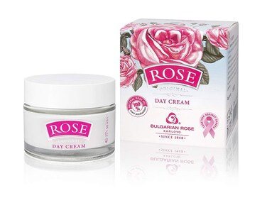 Bulgarian Rose Day Face Cream with Natural Rose Oil, Moisturizing and Rejuvenating Skin Care, Rose Water Revitalizing Day Cream, Face Moisturizer for dry skin