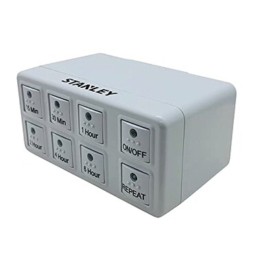 Stanley W38428 1-Outlet 6 Preset Digital Countdown Timer, White