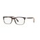 Persol PO3189V Rectangular Prescription Eyewear Frames, Striped Brown/Grey/Black/Demo Lens, 55 mm