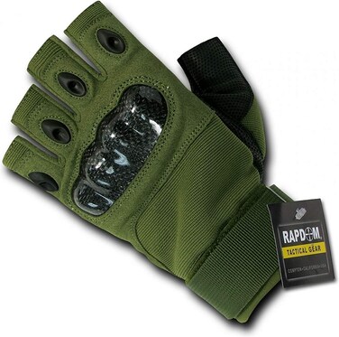 Rapdom Tactical T42-PL-OLV-09 Half Finger Knuckle Glove, 3XL, Olive