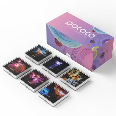 POCOCO 2024 New Discs Cosmic Odyssey Series Galaxy Star Projector Night Light Discs: Realistic Galaxy Patterns, 5K Ultra HD, 96% Light Transmission, High Brightness - 6-Piece Pack
