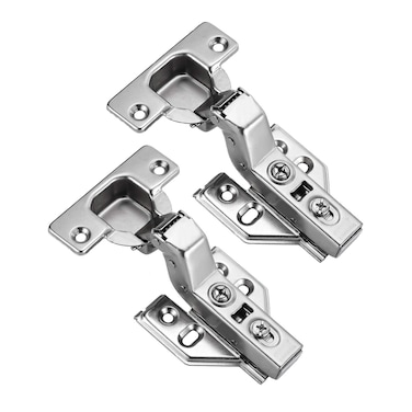 Luokim 2pcs Frameless Cabinet Door Concealed Hinges,Soft-Close,European Inset,35mm Cup Door Hinge Nickel Plated