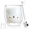 Binoster Bear Cute Mugs Kawaii Double Wall Glass Coffee Tea Mill Yogurt Cup Funny Novelty Gift for Women Her Friends Office Birthday Christmas