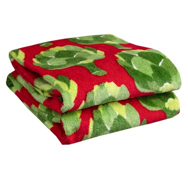 T-fal Fiber Reactive Print Kitchen Towels: Highly Absorbent, Super Soft - 100% Cotton, 16"x28" Dish Towels for Cleaning &amp; Drying Dishes, Pans, Glassware, or Countertops, 2-Pack, Artichokes