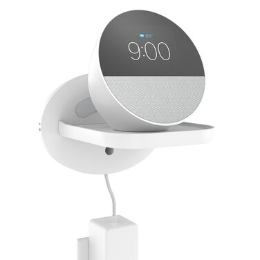 HomeMount Wall Mount for Sonos One and Echo Spot - Space Saving Smart Home Wall Stand Holder Shelf Compatible with Sonos One/Sonos One SL/Echo Spot White