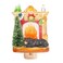 Sleeping Winter Bear by Fireplace 6 x 4 Inch Plastic Swivel Base Wall Plug In Night Light