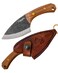 Condor Tool &amp; Knife Pangui Knife   Fixed Blade Neck Knife   1095 High Carbon Steel Belt Knife with a Walnut Handle and Hand Crafted Welted Leather Sheath   3.3 in Blade   5.3oz (3mm Thick)