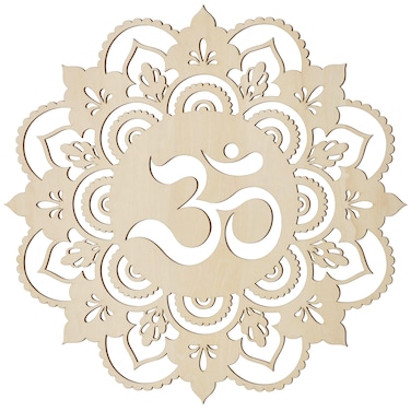 Fourth Level MFG 12" Sacred Om, Sacred Geometry Wood Wall Art, Sacred Sound Symbol, Mandala, Zen Home Decoration for Yoga and Meditation, Good Chakra Energy Spiritual Altar Decor
