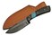 SZCO Supplies Horn/Turquoise Damascus Steel Skinning Knife
