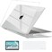 EooCoo Hard Case Compatible with MacBook Air 13 inch M1 Chip 2021-2018 with Retina Display, Air 13.3 inch Plastic Protective Case + Transparant Keyboard Cover + Screen Protector, Crystal Clear