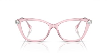 Swarovski SK2011 Prescription Eyewear Frames, Transparent Pink/Demo Lens, 53 mm