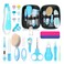 Baby Healthcare and Grooming Kit, Baby Safety Set Newborn Nursery Health Care Set with Hair Brush Scale Measuring Spoon Nail Clippers for Baby Girls Boys (24pcs, Pink) (24PCS Blue)