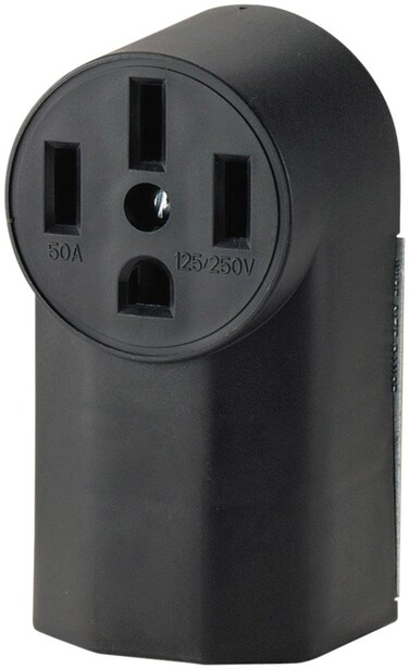 Eaton WD1212 50-Amp 3-Pole 4-Wire 125-Volt Surface Mount Range Power Receptacle, Black
