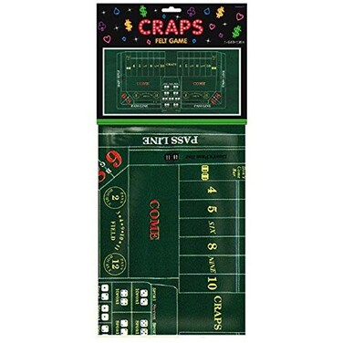 Amscan Craps Party Table Cover, 37" x 6', 1 piece, Green