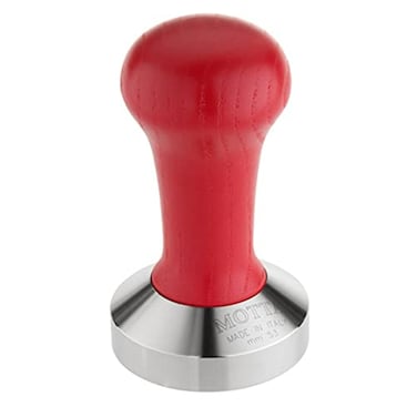 Motta 8140/R Professional Flat Base Coffee Tamper, 53mm, Red Handle