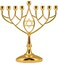 Zion Judaica Classic Gold Geometric Menorah Chanukiah 9" Silver Plated Chanukah Candle Minorah Fits Standard Hanukkah Candles Traditional Shape Chanukkah Menora - Gold