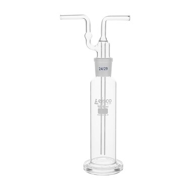 EISCO 125mL Drechsel Bottle for Gas Washing, Interchangeable Joint Head 24/29, Borosilicate 3.3 Glass