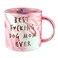 Dog Mom Gifts - Best Dog Mom Ever - Funny Birthday Gift For Dog Lovers Women - Gag Gifts for New Puppy Fur Baby Owners - Fur Mama Presents, Pitpull Pug - Cute Pink Marble Mug, 11.5oz Coffee Cup
