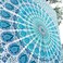Bless International Handmade Indian hippie Bohemian Psychedelic Peacock Mandala Wall hanging College Dorm Beach Throws Table Cloth Bedding Tapestry (Peacock Sky Blue, Twin(54x72Inches)(140x185cms))