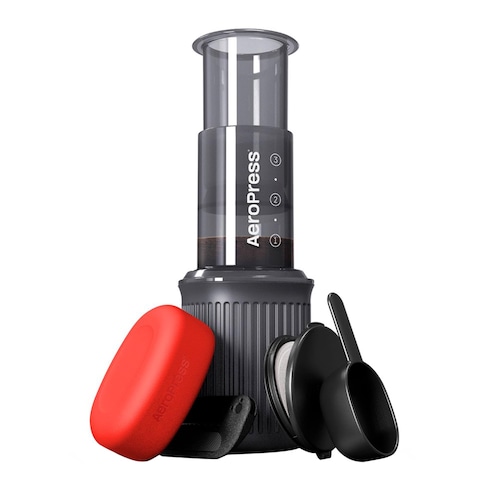 AeroPress Go Travel Coffee Press Kit - 3 in 1 brew method combines French Press, Pourover, Espresso - Full bodied coffee without grit or bitterness - Small portable coffee maker for camping &amp; travel