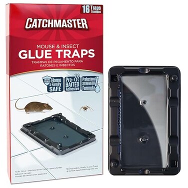 Catchmaster Mouse, Insect &amp; Pest Control Glue Traps for Mice &amp; Insects 16-Pk, Adhesive Rodent &amp; Bug Catcher, Pre-Scented Mouse Traps Indoor for Home