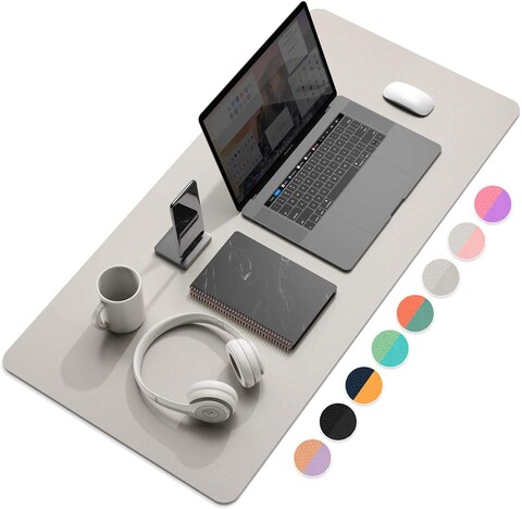 YSAGi Multifunctional Office Desk Pad, Ultra Thin Waterproof PU Leather Mouse Pad, Dual Use Desk Writing Mat for Office/Home (31.5&quot; x 15.7&quot;, Grey)