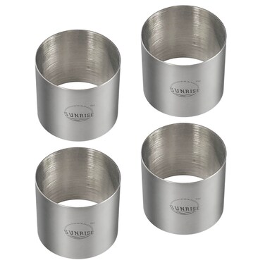 SUNRISE Stainless Steel Ring Mold/Plating Forms Set Kitchen Supply (4 Count) (2.75" x 2" (4 PK))