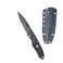 Hoffner Knives Hand Spear Fixed Blade Knife - Flatline Black Grip, 5 Inch Full Tang Black Spear Point Blade, Includes Black Molle Compatible Kydex Sheath