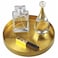 Freelove Round Serving Tray, Perfume Organizer Candle Organization Centerpieces for Dinning Preppy Room Decor Coffee Table Desk Vanity Countertop Bathroom Storage Accessories, Brass Gold, 8 inch