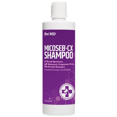 Pet MD Micoseb-CX Topical Shampoo for Dogs, Cats, &amp; Horses with Miconazole - 12 oz