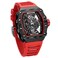 FEICE Watches for Men Automatic Skeleton Watch Waterproof Sapphire Crystal Japanese Movement Mens Wristwatch Anti Shock Business Watch FM602 B_Red