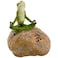Top Collection Miniature Fairy Garden and Terrarium Statue, Meditating Frog on Rock with Om Symbol