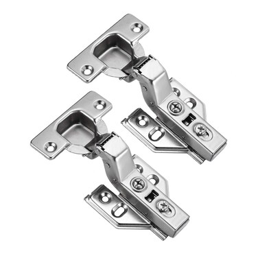 Luokim 4pcs Frameless Cabinet Door Concealed Hinges,Soft-Close,European Inset,35mm Cup Door Hinge Nickel Plated