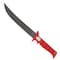 BUBBA 9&quot; Serrated Flex Knife with Non-Slip Grip Handle, Offset Full Tang Stainless Steel Blade, Lanyard Hole and Synthetic Sheath for Fishing