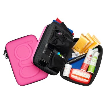 Glucology Diabetes Plus Case   Premium Quality Extra Large Organizer for All Your Diabetic Supplies   Travel-Friendly Bag for Glucose Meter, Insulin, and Medical Accessories (Pink, Plus)