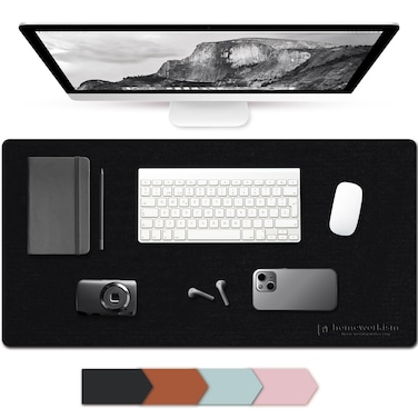 Homeworkism Leather Desk Pad(31.5 x 15.7 inches), Mouse Pad, Office Desk Mat, Non-Slip PU Leather Desk Blotter,Laptop Desk Pad,Waterproof Desk Writing Pad for Office and Home (Pink)