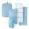 KitchenAid Quilted Cotton Terry Cloth Oven Mitt, Pot Holder Heat Resistant, 16"x26", 7"x13" &amp; 7"x10", Blue Velvet