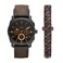 Fossil Machine Watch and Bracelet Box Set - FS5251SET Dark Brown One Size